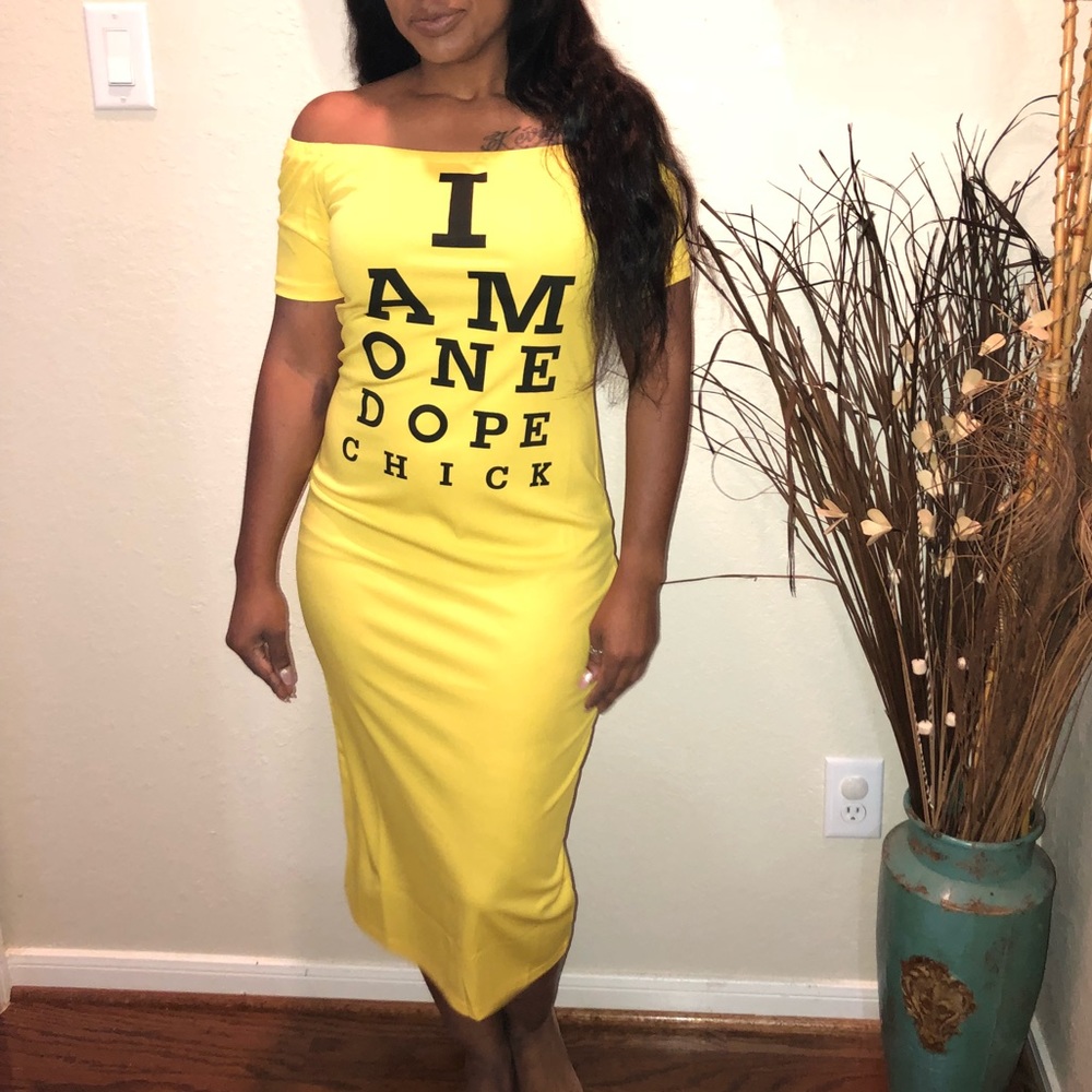 Ladies bold off the shoulder dress